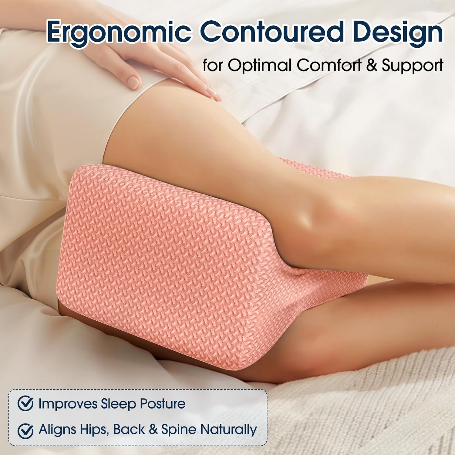 BlissTrends Memory Foam Knee Pillow, Knee Pillow for Side Sleepers, Leg Pillows for Sleeping Blood Circulation, Elevation Pillow for…