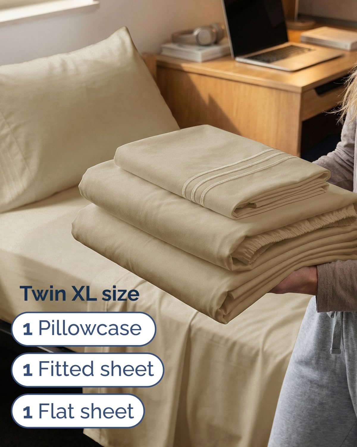 Twin XL Size 3 Piece Sheet Set - Comfy Breathable & Cooling Sheets - Hotel Luxury Bed Sheets for Women & Men - Deep Pockets, Easy-Fit…