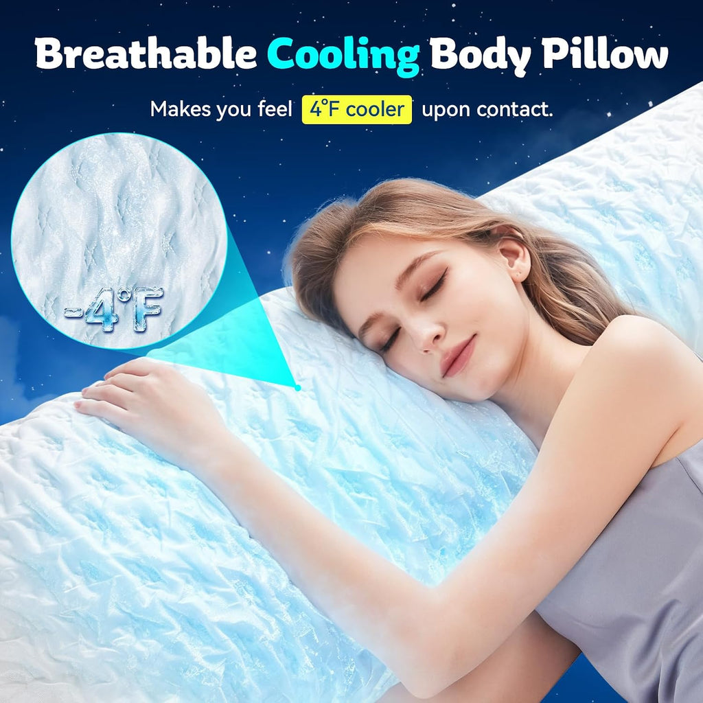 KUCEY Body Pillow for Side Sleeper with Neck and Shoulder Pain, Adjustable Shredded Memory Foam Pillows, Cooling Pillow for hot Sleepers…