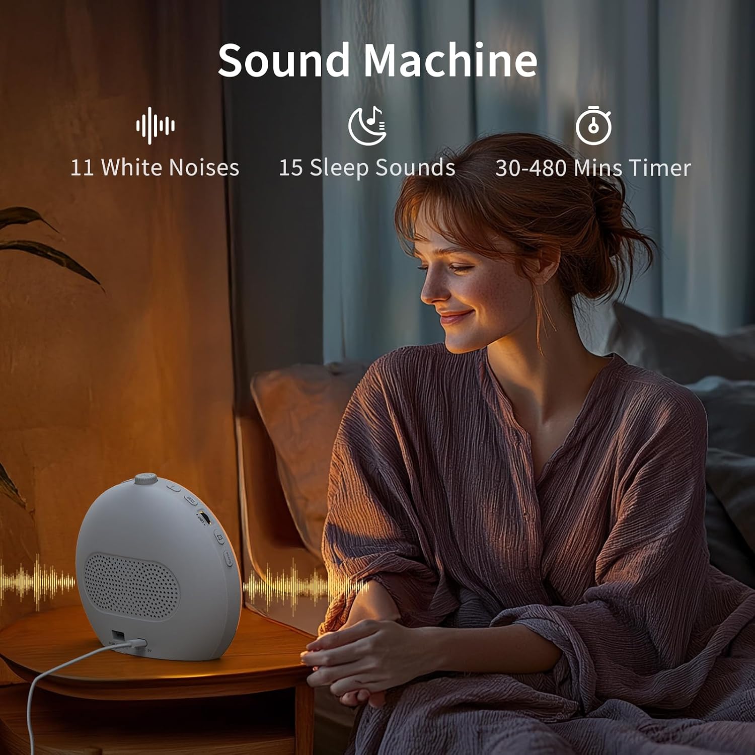 EASYERA Sunrise Alarm Clock Sound Machine, Upgraded Backlit Buttons, 26 Soothing Sounds, White Noise Machine Night Light, Bluetooth…