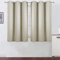 Lemomo Light Beige Thermal Blackout Curtains/42 x 63 Inch/Set of 2 Panels Room Darkening Curtains for Bedroom 63 Inch silver
