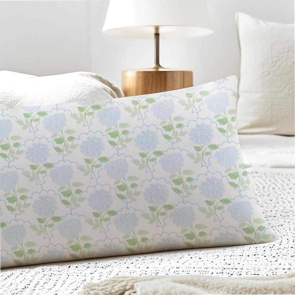 Blue Hydrangea Flower 20x54 Body Pillow Cover, Cottagecore Room Decor, Botanical Decor, Farmhouse Blue Floral Decorative Long Body Pillow…