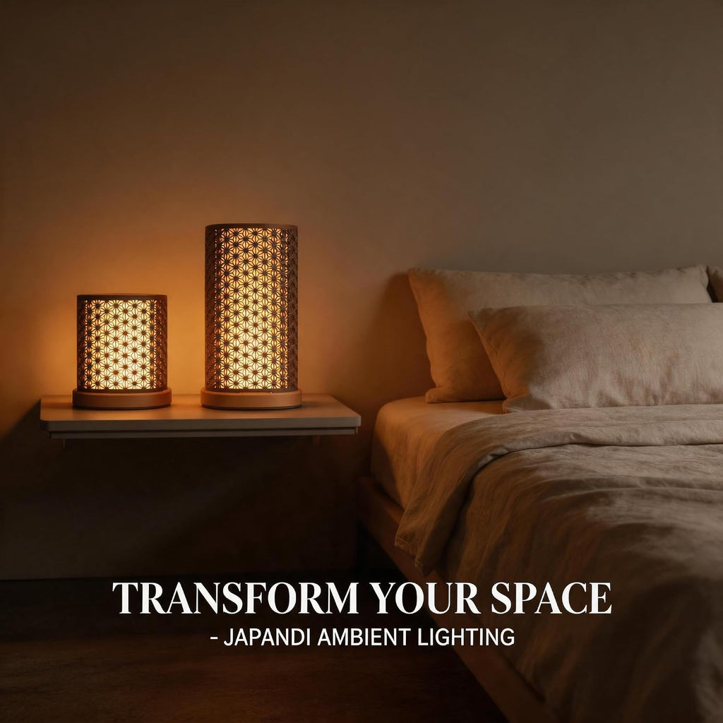 Contemporary Style Table Lamp, Bedside Night Light, Cylindrical Cutout Pattern Shade, Includes Light Source (Small, 1 PC)