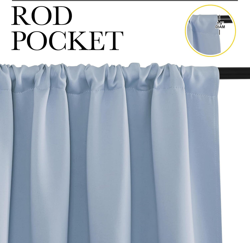 NICETOWN Blackout Curtains for Living Curtains, Vintage Blue, 1 Pair, 34-inch W x 72-inch L, Home Decorations Thermal Insulated Solid…