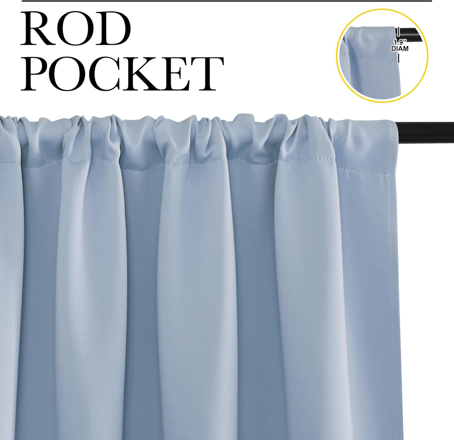 NICETOWN Blackout Curtains for Living Curtains, Vintage Blue, 1 Pair, 34-inch W x 72-inch L, Home Decorations Thermal Insulated Solid…