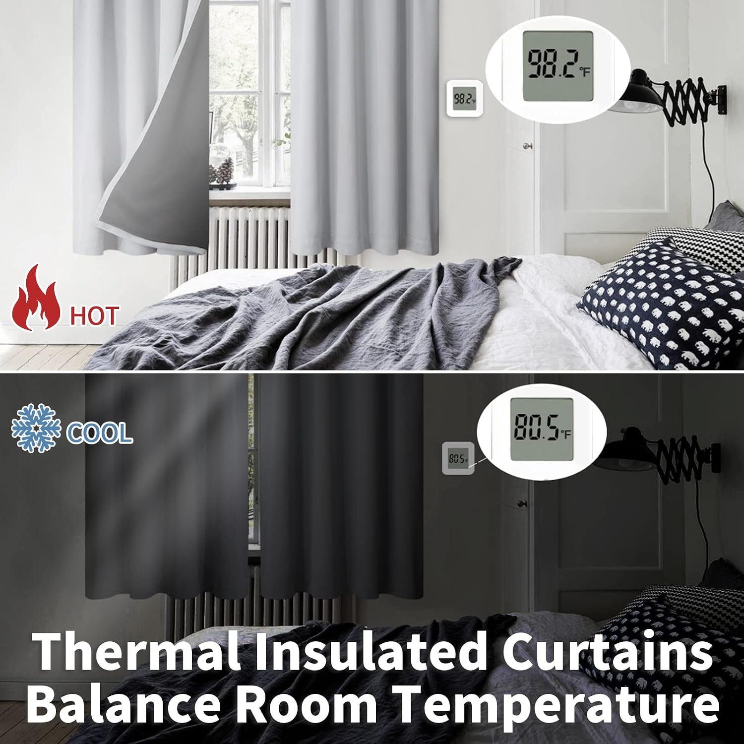 BGment Thermal Insulated 100% Blackout Curtains for Bedroom with Black Liner, Double Layer Full Room Darkening Noise Reducing Rod Pocket…