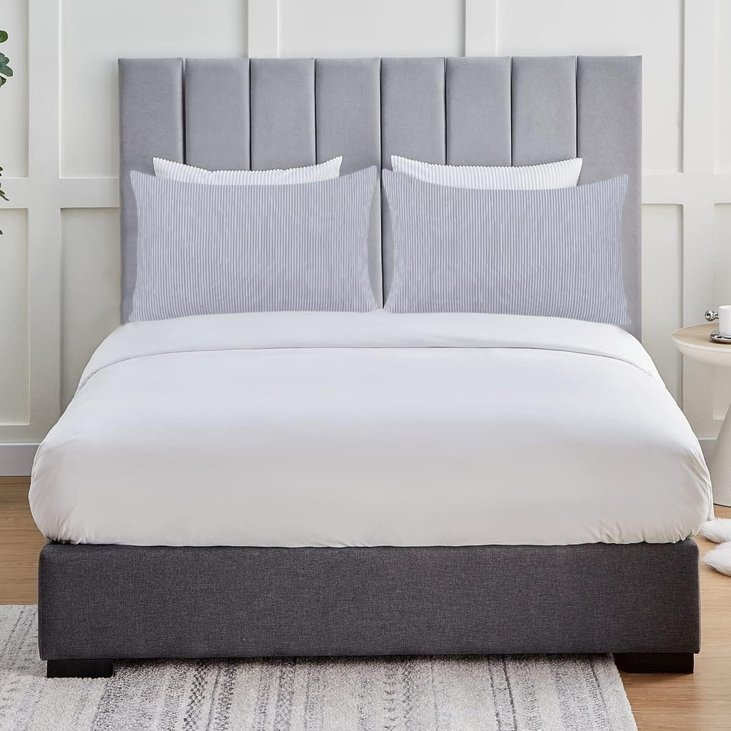 FEATHER & STITCH NEW YORK 100% Cotton 2 Piece King Pillow Cases, 300TC Ultra-Soft Pillowcases with Envelope Closure, Wrinkle- Fade- Stain…