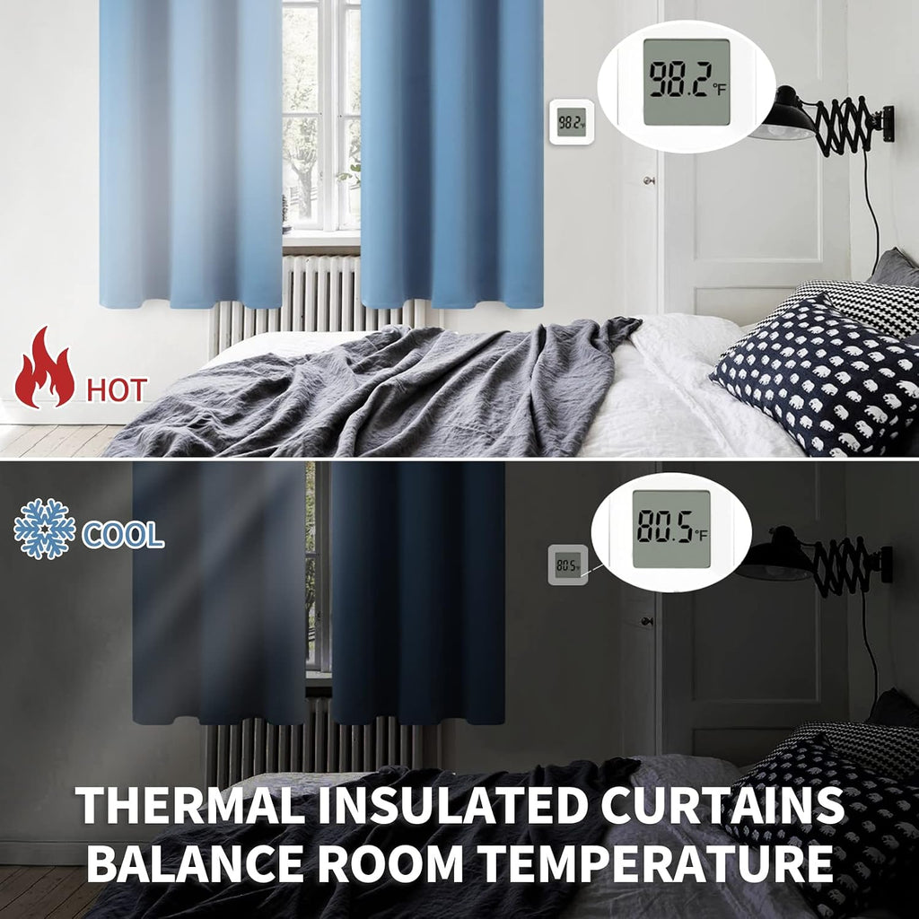 BGment Blackout Curtains for Bedroom - Grommet Thermal Insulated Room Darkening Curtains for Living Room, Set of 2 Panels (52 x 45 Inch, Fa…