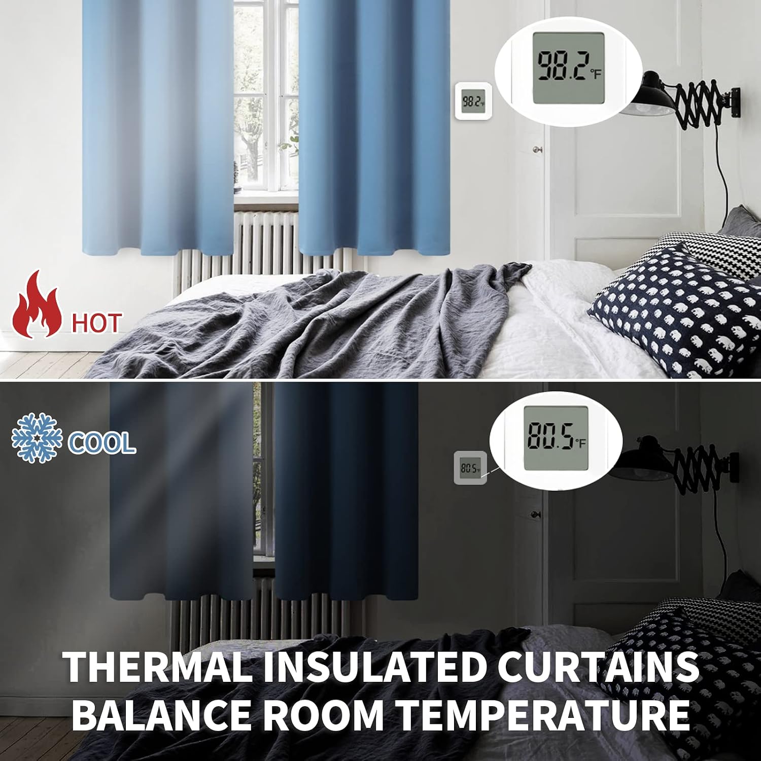 BGment Blackout Curtains for Bedroom - Grommet Thermal Insulated Room Darkening Curtains for Living Room, Set of 2 Panels (52 x 45 Inch, Fa…