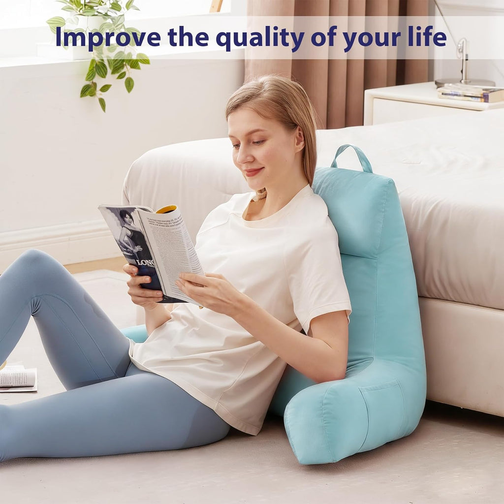 Ipynbap Back Pillow for Bed Sitting up, Reading Pillow for Sitting in Bed Adult, Back Support Pillow, Memory Foam Sit up Lounge Backrest Pi…