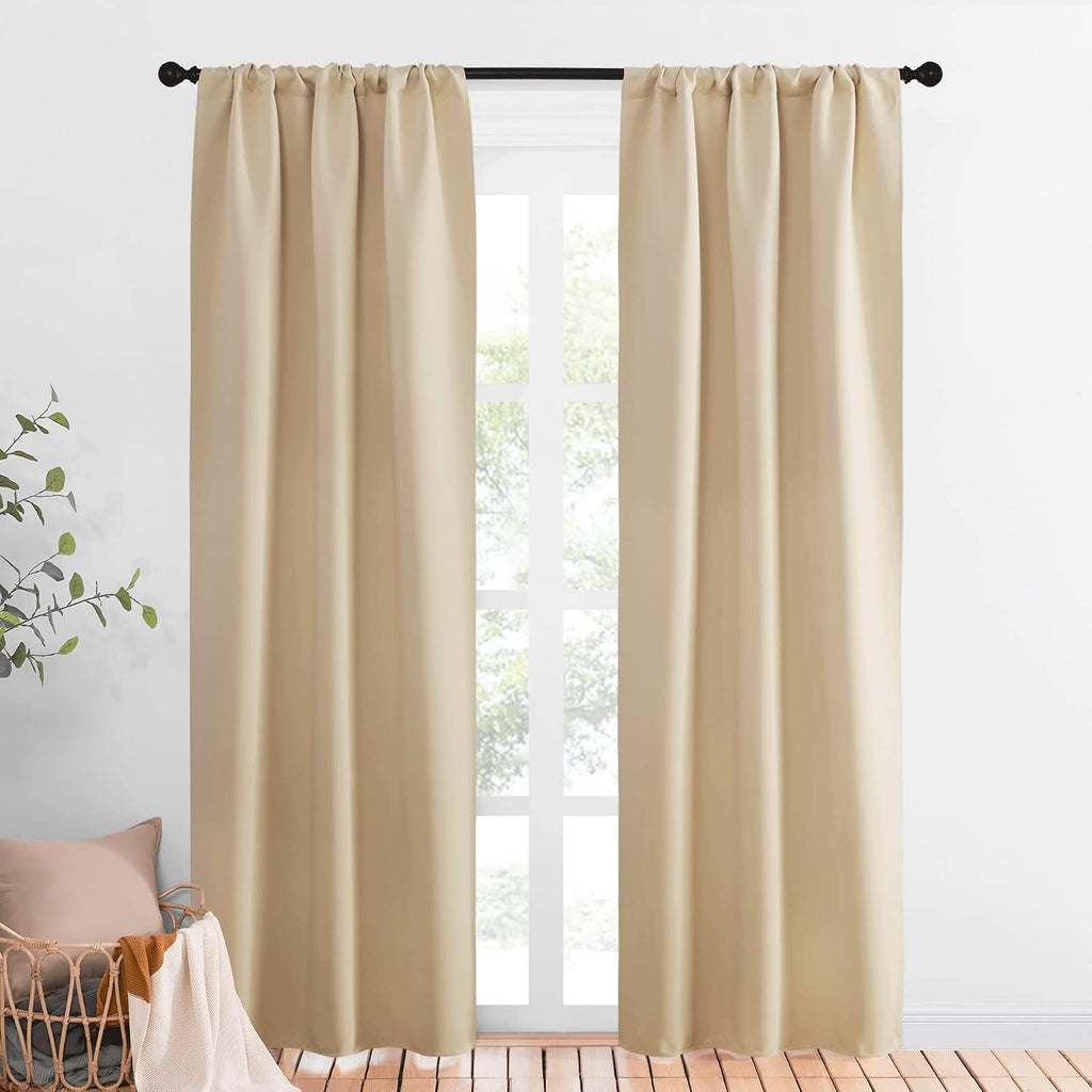 NICETOWN Blackout Room Darkening Curtains - Home Decoration Light & Noise Reducing Thermal Insulated Window Draperies with Rod Pocket Top…