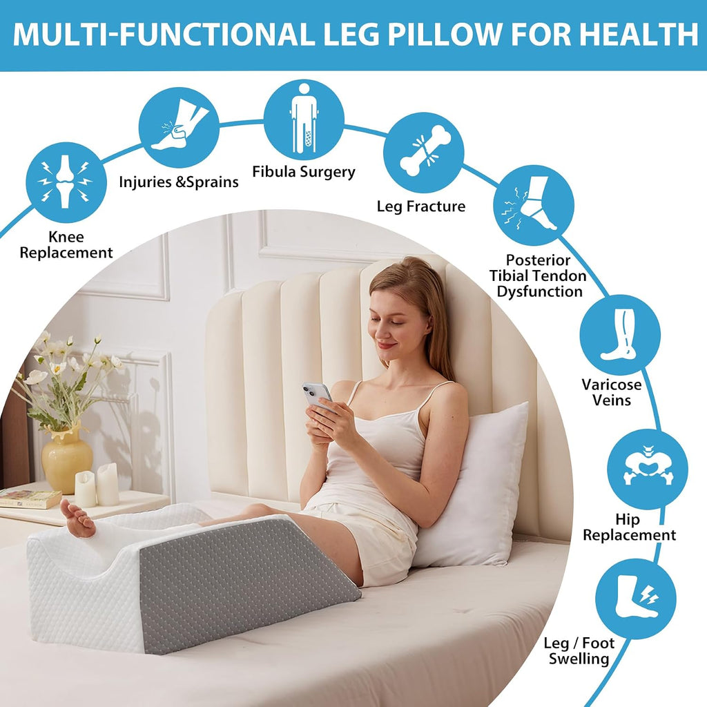 Megcxit Leg Elevation Pillows for After Surgery, Injury or Rest, Memory Foam Leg Elevating Pillow, Leg Pillow Elevation Blood Circulation,…