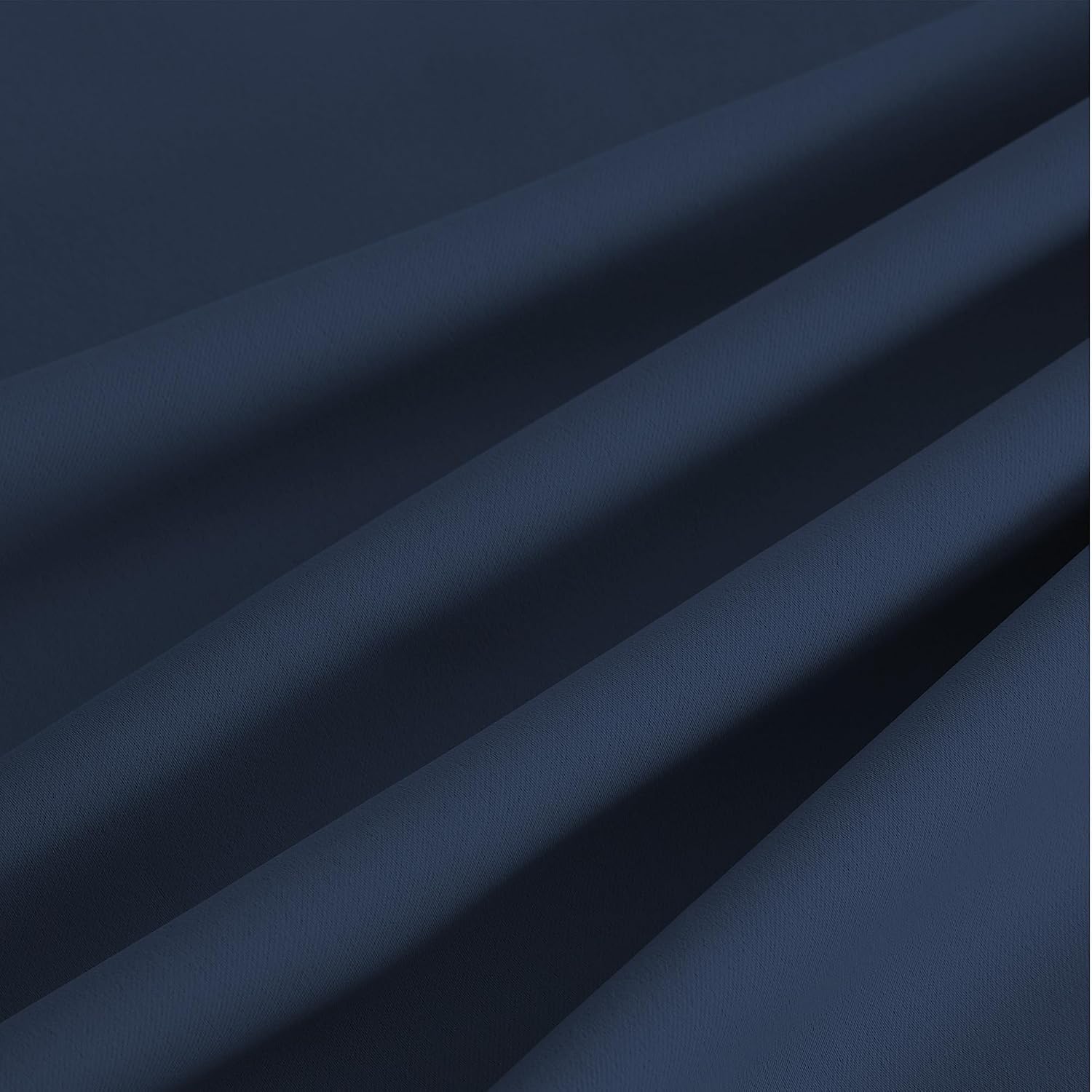 Nicetown Room Darkening Draperies Curtains Panels, 2 Panels Navy Blue W52 x L90 Blue