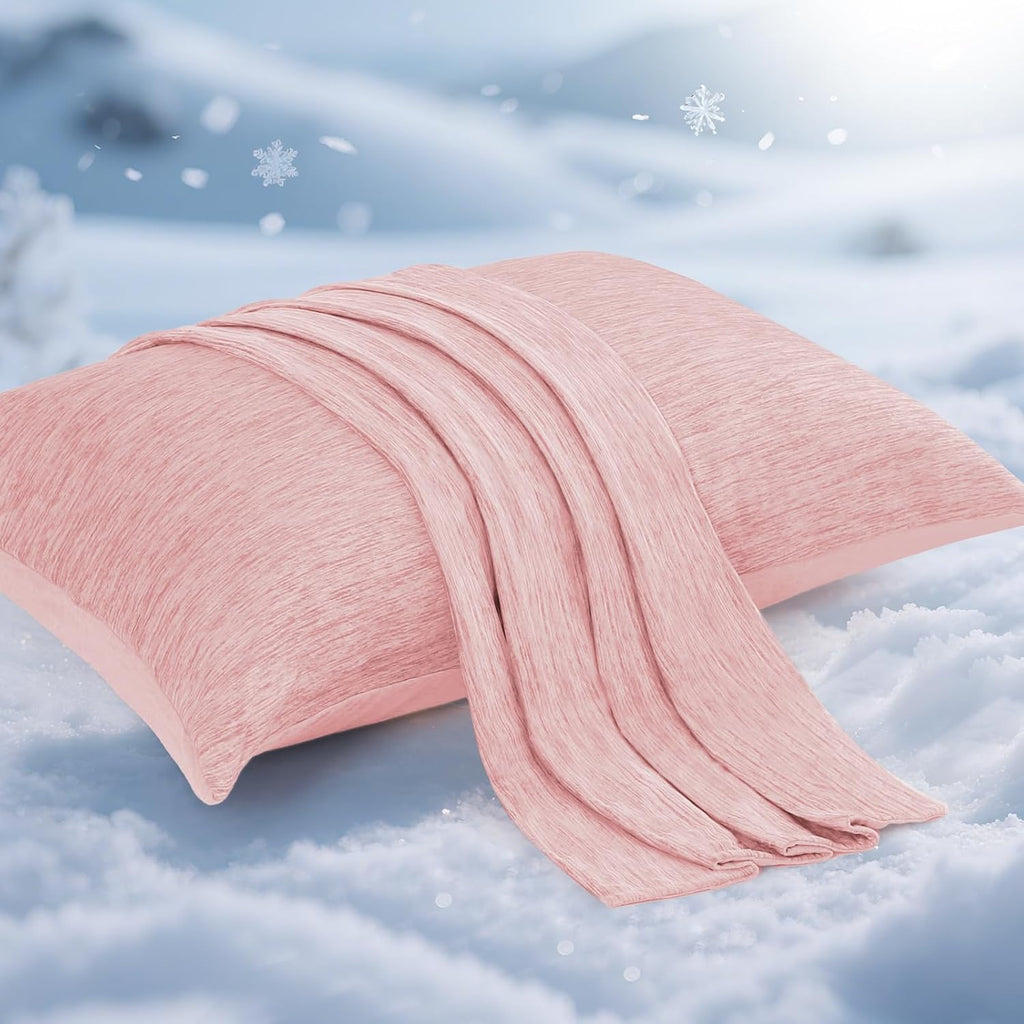 Elegear Cooling Pillow Cases for Hot Sleepers, Japanese Q-Max 0.5 Cooling Pillowcases, Both Sides(Cooling/Cotton), Breathable Soft Pillowca…