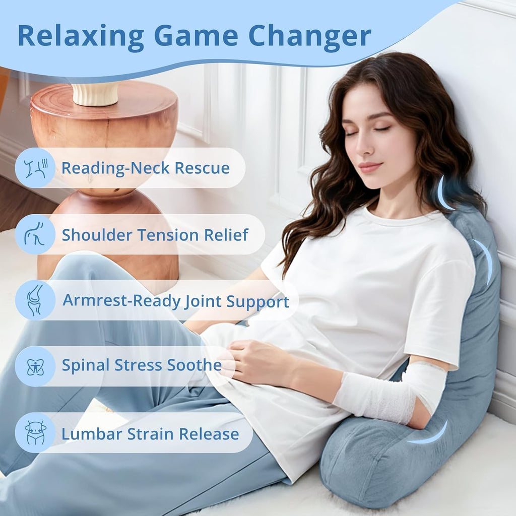 Sasttie Reading Pillow for Sitting in Bed Adult, Back Pillow for Bed Sitting Up, Backrest Back Support Chair Pillow, College Dorm…