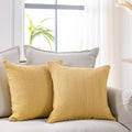 Cocoploceus 18x18 Throw Pillow Covers Set of 2 Boho Decorative Pillow Shams Stone Washed Cotton Pillowcase Waffle Square for Couch Sofa Cha…