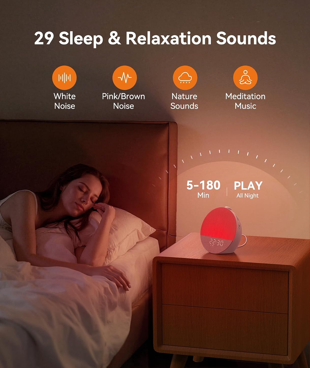Dreamegg Sunrise 1 Pro - Sunrise Alarm Clock, Sound Machine for Sleep, Favorites Mode, Sleep Routines, Dimmable Night Light, 29 Soothing…