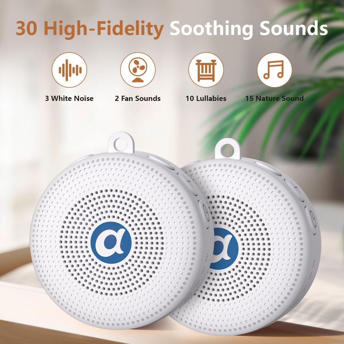 Portable Noise Machine Baby Battery Sound Machine with 30 Soothing Sounds Mini White Noise Machine 32 Volume Level Sleep Machine for 3D…