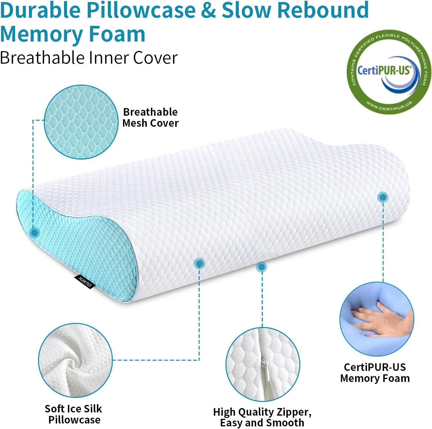 Memory Foam Pillows Neck Pillow Bed Pillow for Sleeping Ergonomic Cervical Contour Pillow for Side Back Stomach Sleeper for Neck and…