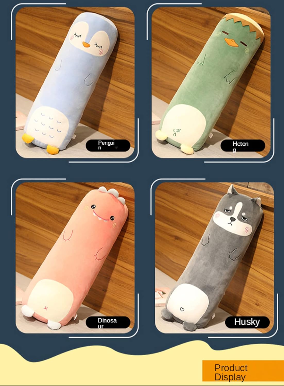 Long Plush Cute Body Pillows 33" Cuddle Stuffed Animal Shaped Bed Body Pillows Soft Cotton Plushies Doll Toy Gifts (River Boy, 33 Inch)