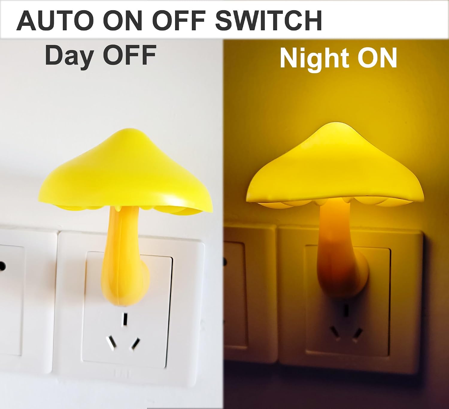 AUSAYE 3 Pack Sensor LED Mushroom Night Light Plug in Lamp Cute Night Lights for Adults Kids NightLight…