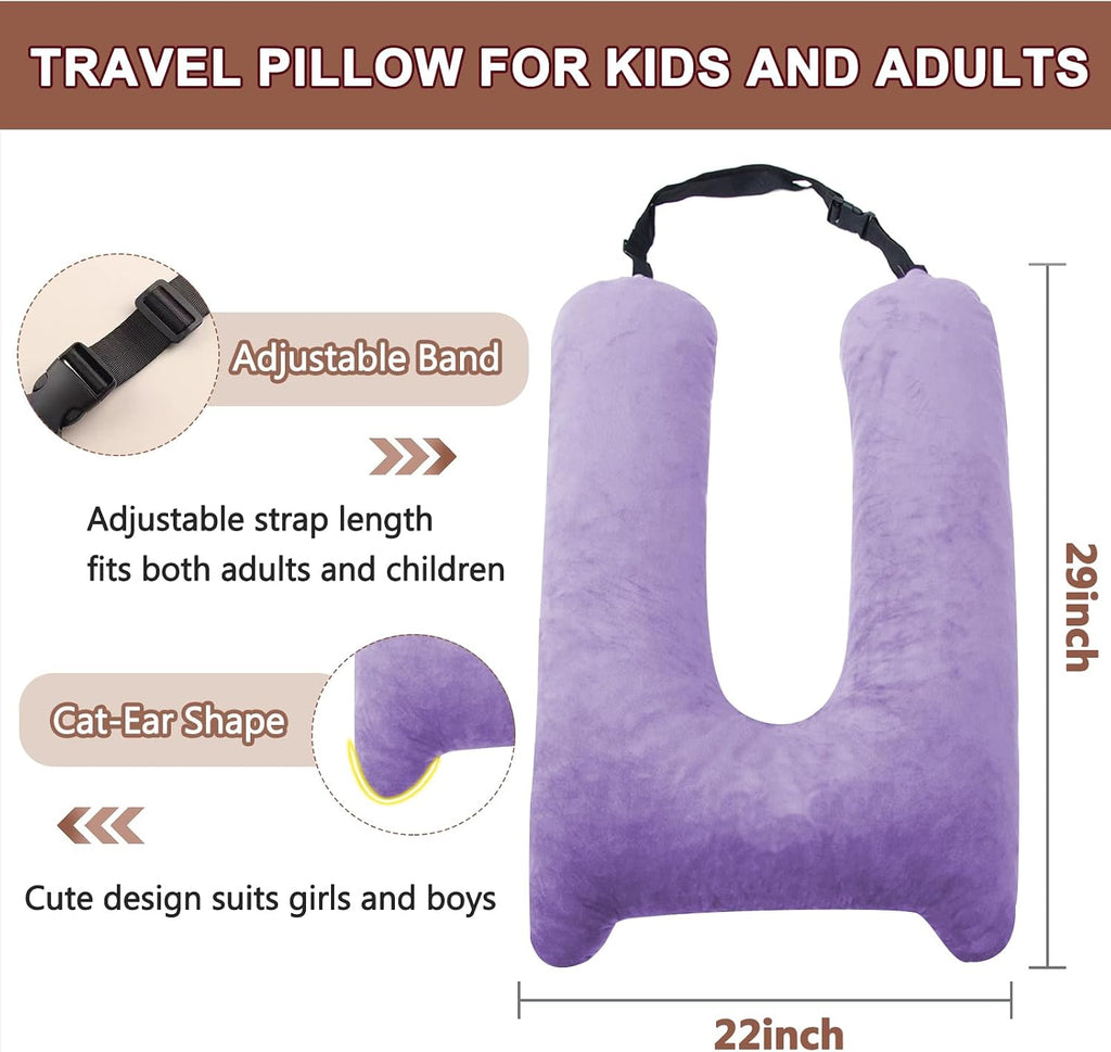 1 MIDDLE ONE Car Pillow for Kids, Memory Foam Travel Pillow for Car and Adults, Kids Car Pillows for Sleeping on Road Trip, Small Body…
