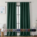 Simplebrand Ava Ever Green Blackout Curtains for Bedroom 90 Inches Long 2 Panels Set, Solid Privacy Energy Saving Living Room Window Treatm…