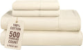 Casa Platino Twin XL Size Sheets, 100% Cotton 4 Piece Set with 500 Thread Count Silky Smooth Sateen Finish, Lightweight and Durable Twin…