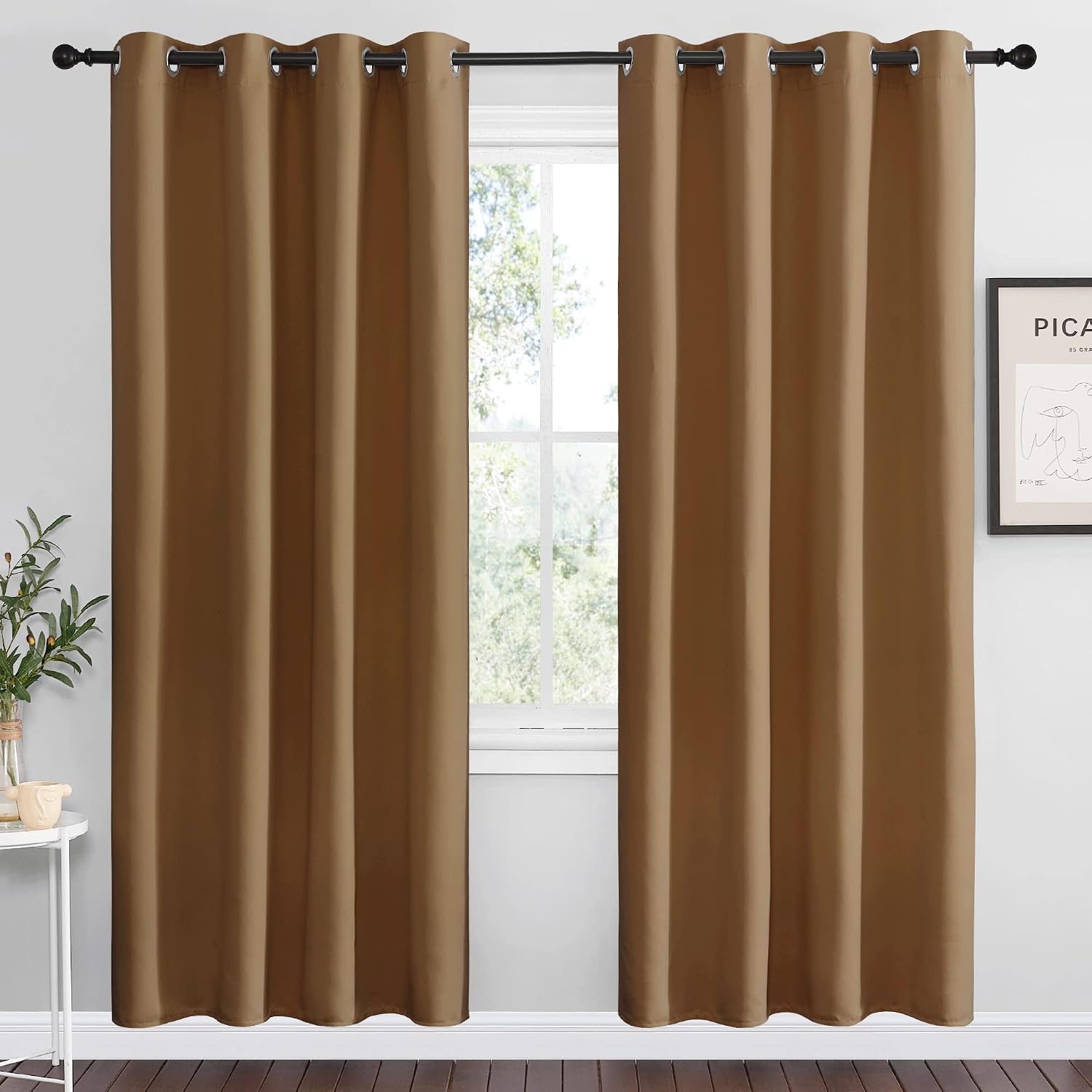 Nicetown Sleek Blackout Curtains 78 inches Length for Windows, Noise Reducing and Block Draft Panels for Door Doorway Laundry Office Luxury…