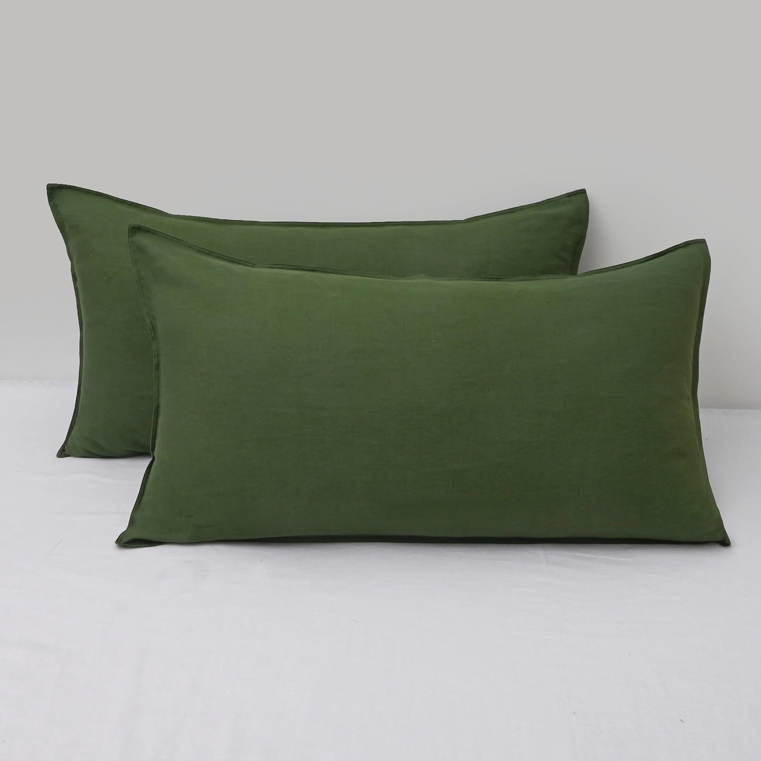 Chuffed Linen Pillowcases 2 Pack 100% Linen Standard Pillow Cases, Breathable and Cooling Washed Pillowshams with Zipper Closure, 20x36 Inc…