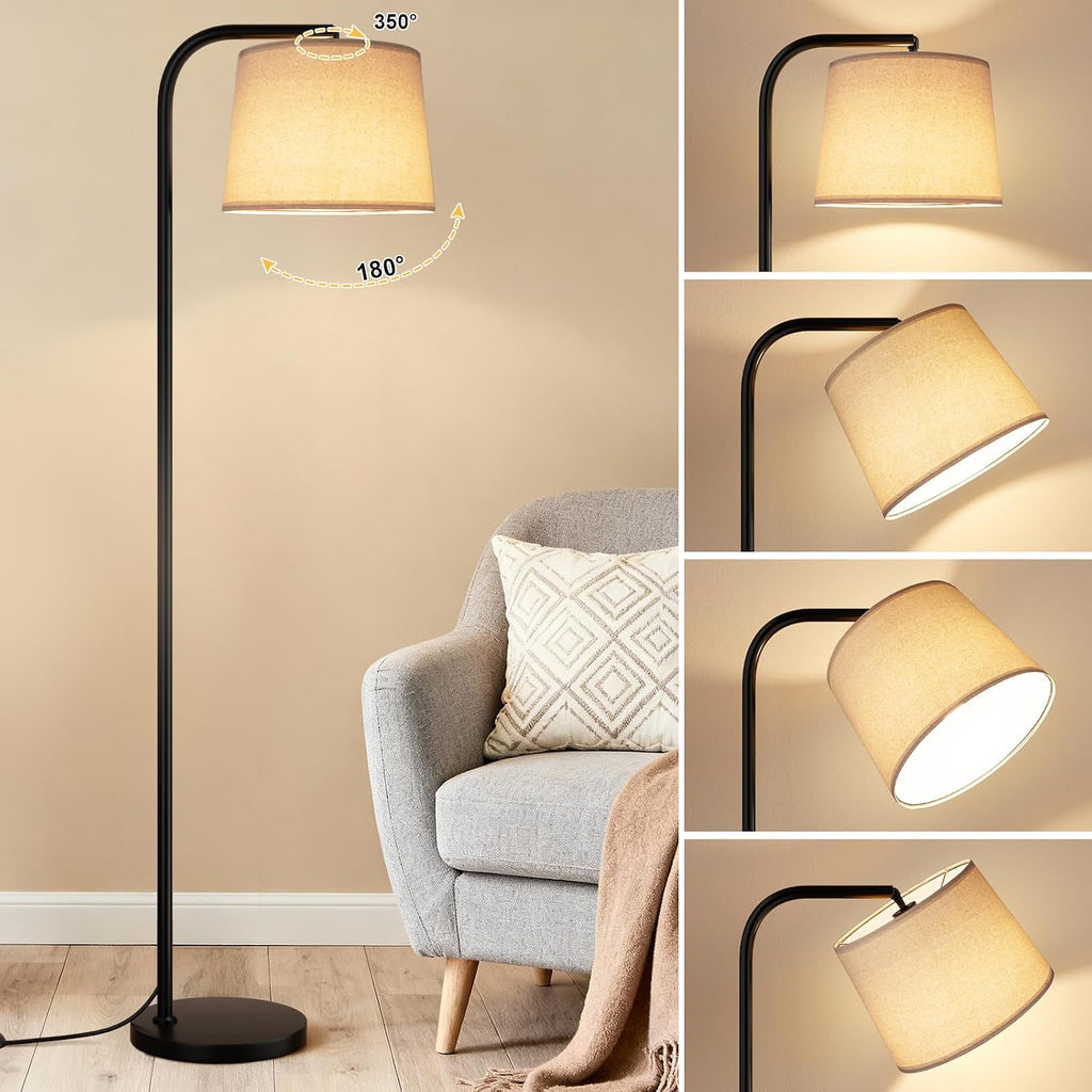 Ambimall Remote-Controlled Floor Lamp - Color Temperature Adjustable and Fully Dimmable, Standing Lamp for Living Room with Rotating…