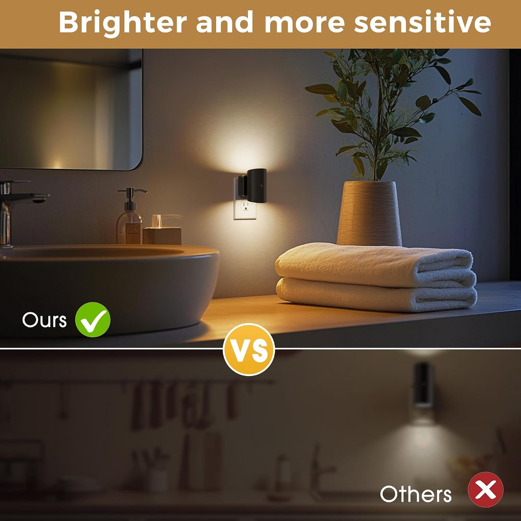 L LOHAS LED Night Light, Dimmable Night Lights Plug into Wall,2 Pack Nightlight for Kids,180° Rotatable, 3000K 0-150LM Dimmable Night…