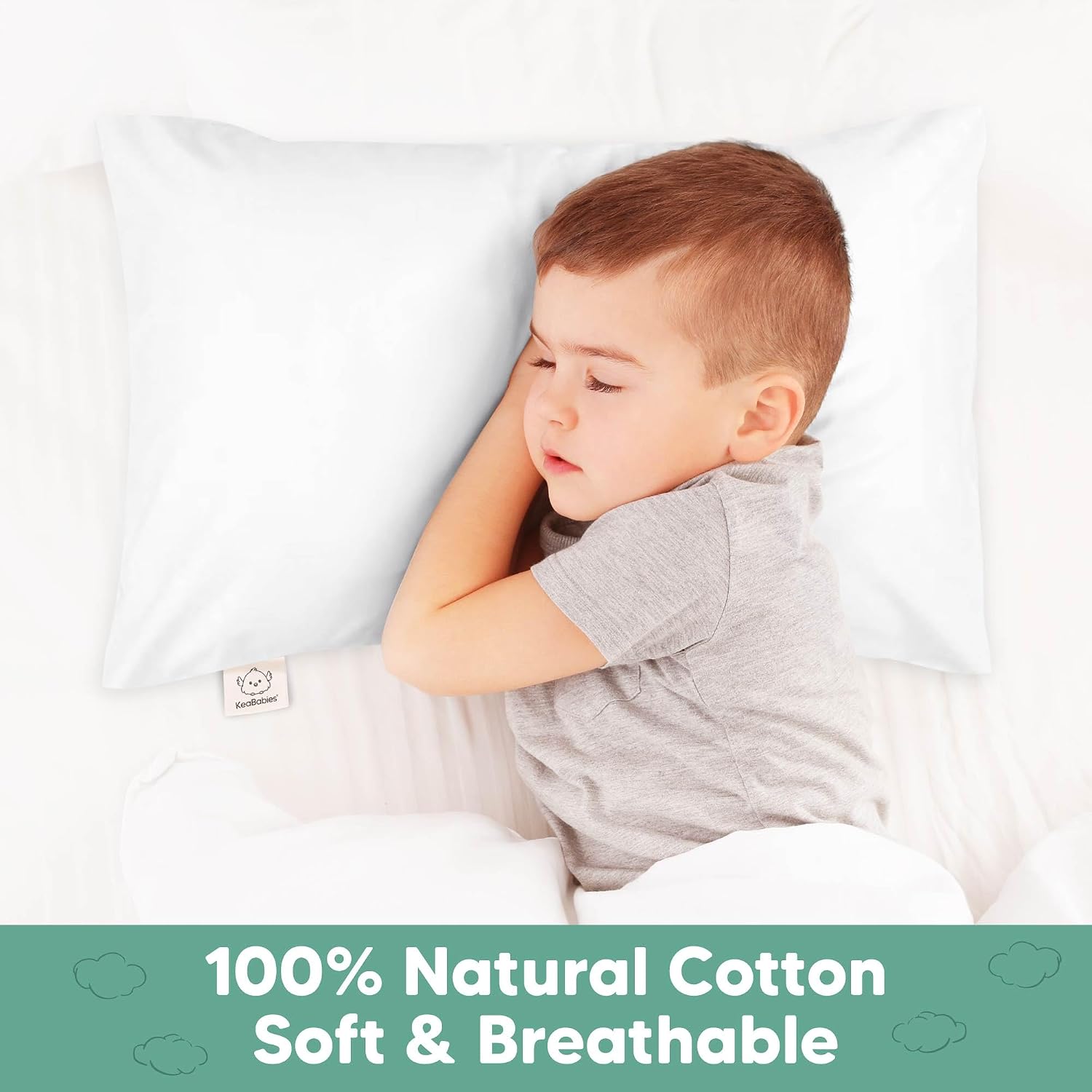 KeaBabies Toddler Pillowcase 14x20 - Organic Cotton Jumbo Toddler Pillowcase for Kids, Boys, Girls, Soft & Durable Cotton Cover for…