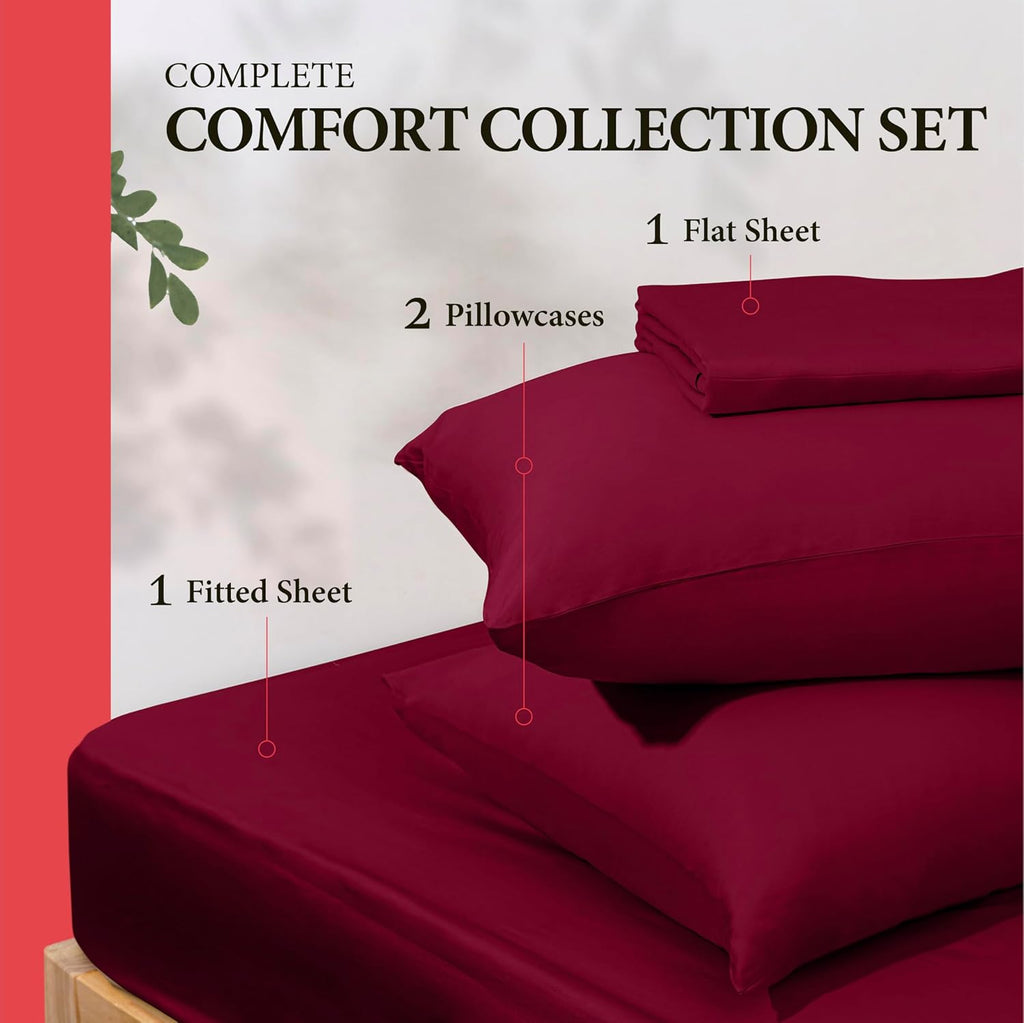 AshtonSheets 100% Egyptian Cotton Full Size Sheet Set - 600 Series Refined Collection Egyptian Cotton Sheets Set for Full Size Bed (4 PC, B…