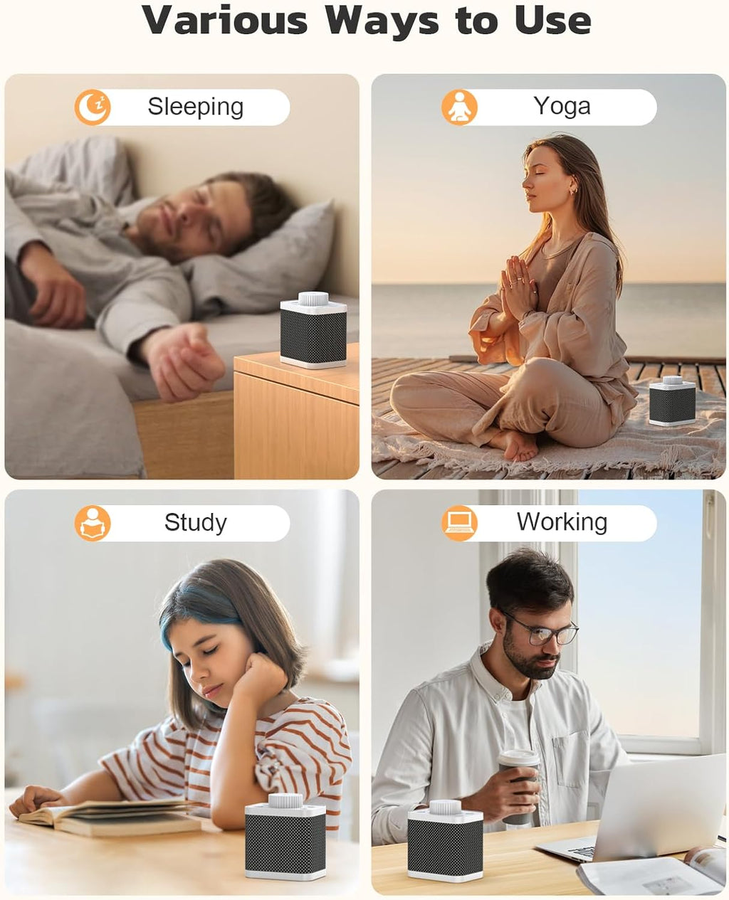 White Noise Sound Machine with 20 Soothing Sounds, 18-48h Powerful Battery, 3 Timers Memory Function and White Noise Machine for…