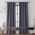 Simplebrand Ava Grey Blackout Curtains for Bedroom 90 Inches Long 2 Panels Set, Solid Privacy Energy Saving Living Room Window Treatment Cu…