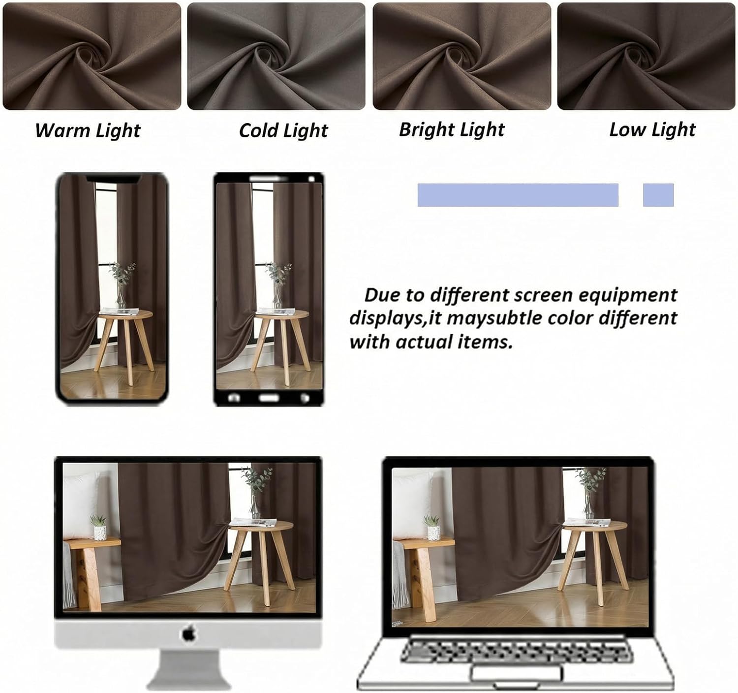 Simplebrand Chocolate Blackout Curtains for Bedroom 96 Inches Long 2 Panels, Solid Thermal Insulated, Energy Saving Living Room Window Trea…