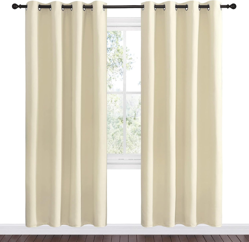 Nicetown Beige Room Darkening Curtains 78" Long for Boho Farmhouse Home Decoration, Window Treatment Total Privacy Drape Panels for Bedroom…