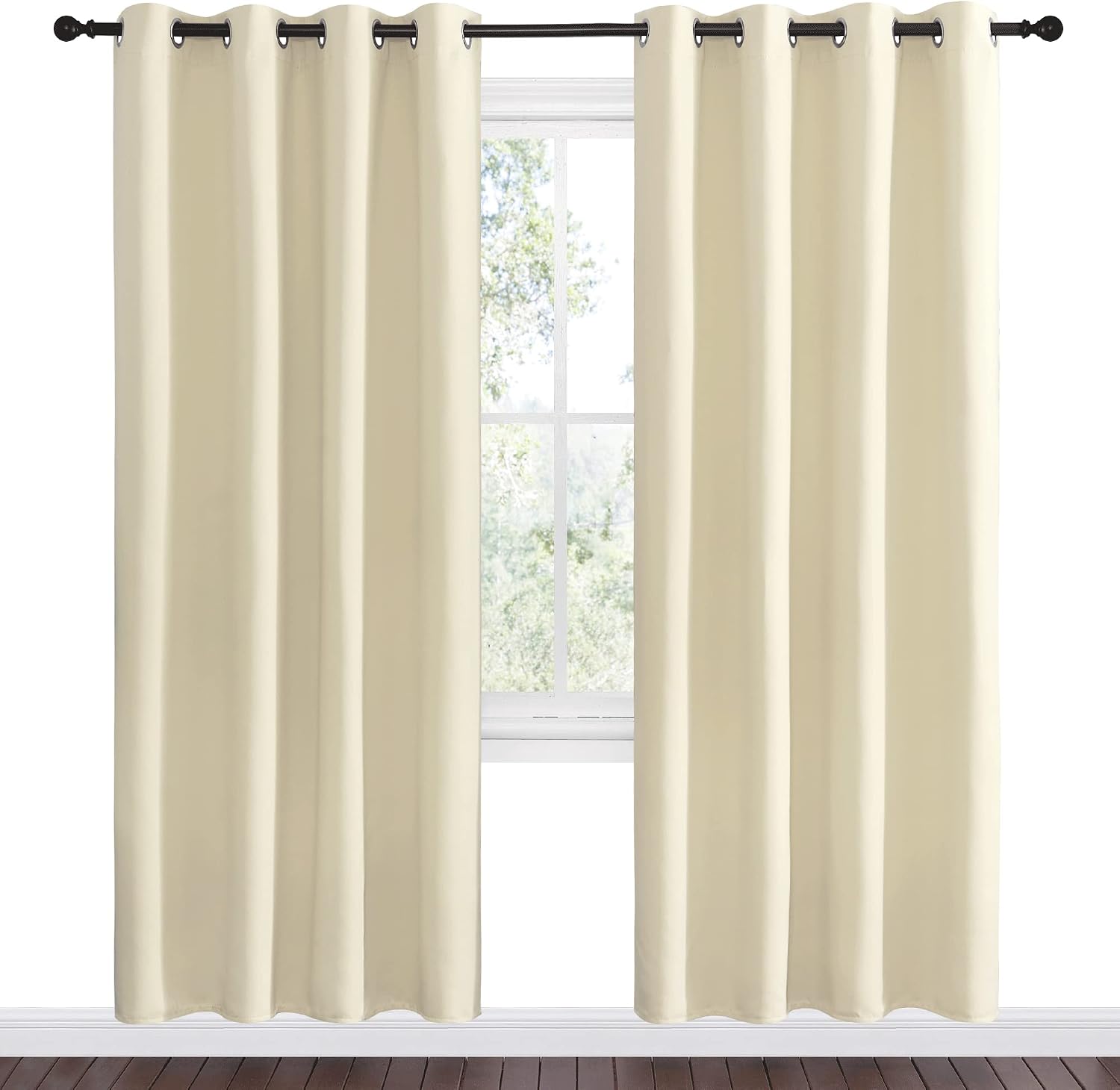 Nicetown Beige Room Darkening Curtains 78" Long for Boho Farmhouse Home Decoration, Window Treatment Total Privacy Drape Panels for Bedroom…