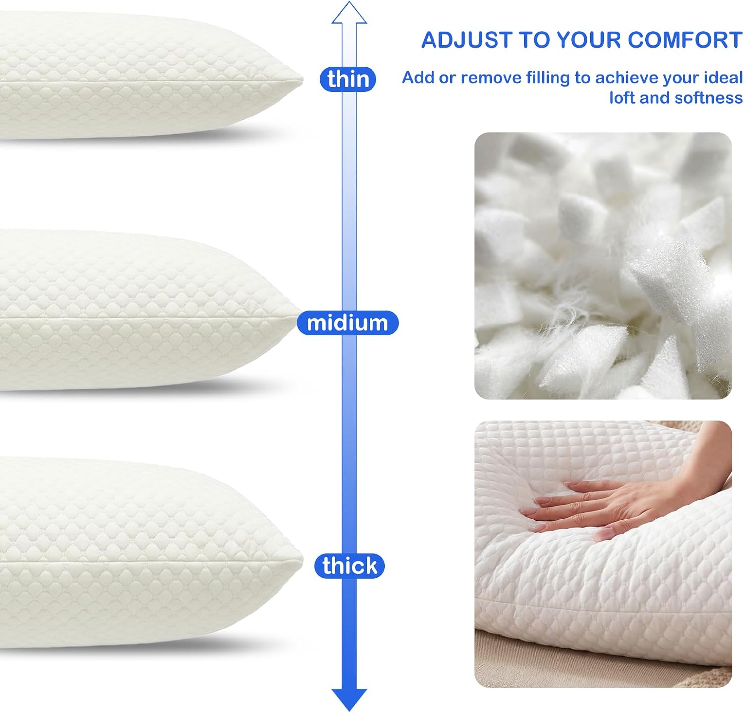 Zituop Dakimakura Pillow 160x50cm with Washable Cooling Cover, Shredded Memory Foam 20x63 inch Extra Long Body Pillow, Firm Body Pillow…