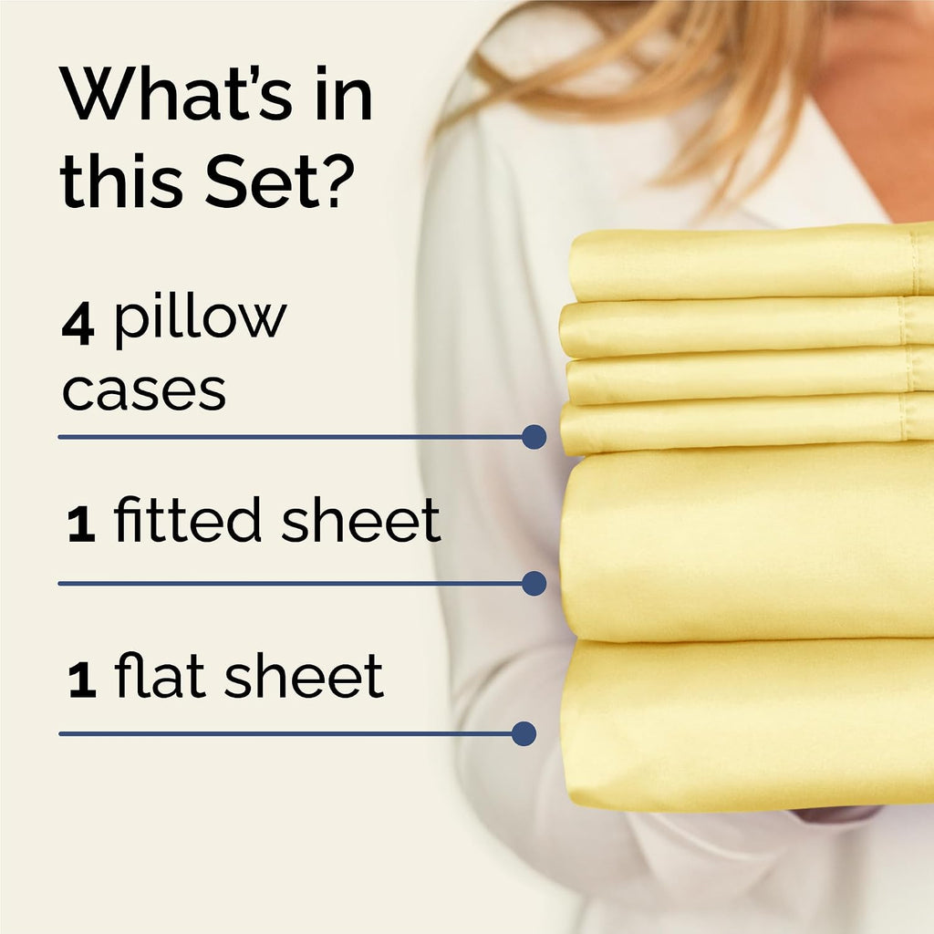 King 6 Piece Sheet Set - Comfy, Breathable & Cooling - Hotel Luxury Bedding for Women, Men, Kids, Teens and Children - 1 Flat & 1 Fitted…