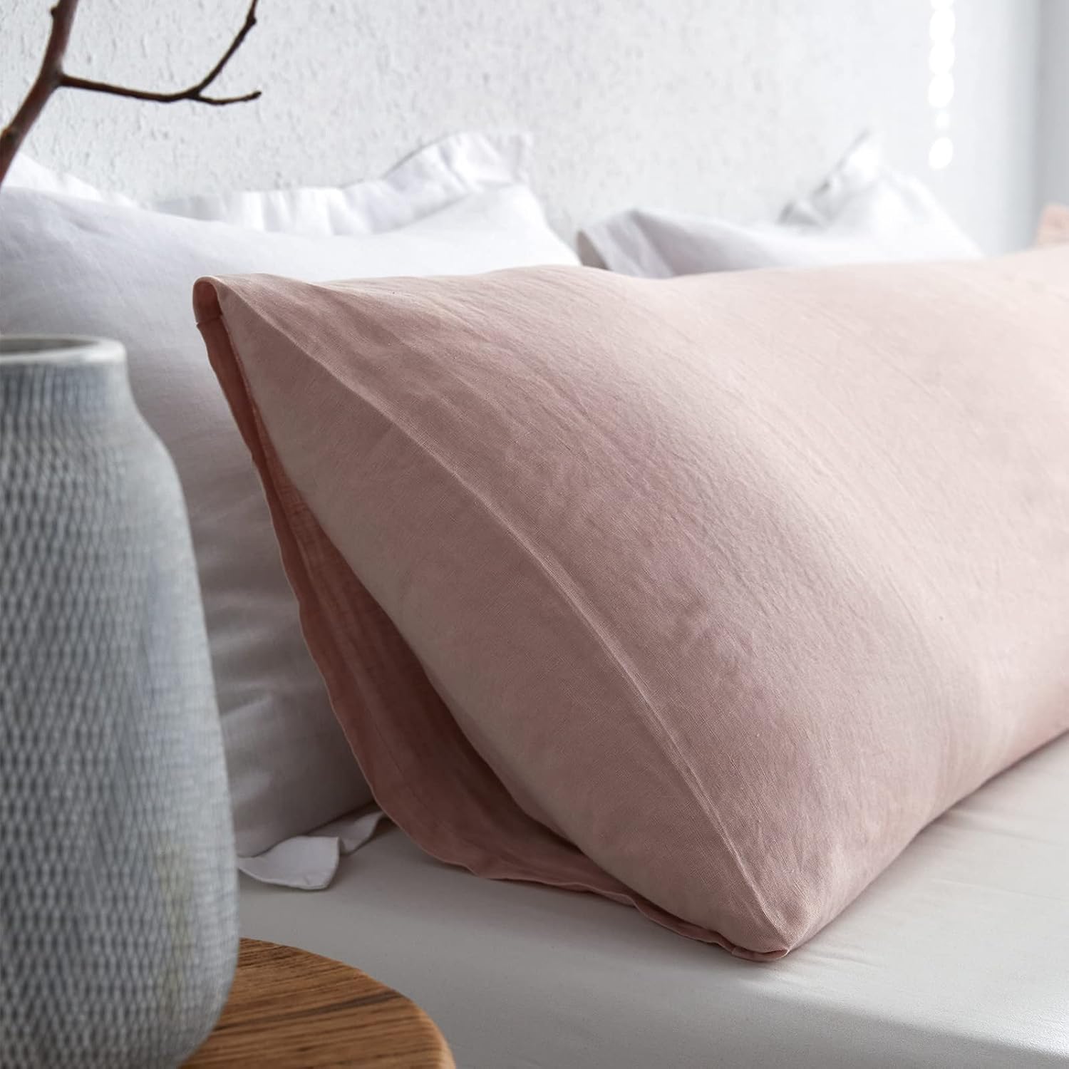 Simple&Opulence Body Pillow Cover 20" x 54",100% Pure Linen, Ultra Soft and Breathable, Body Pillowcase with Envelope Closur…