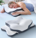 Latree 5X Cervical Neck Pillow for Neck Support, Ergonomic Cooling Side Sleeper Pillow for Sleeping, Odorless Contour Memory Foam Pi…