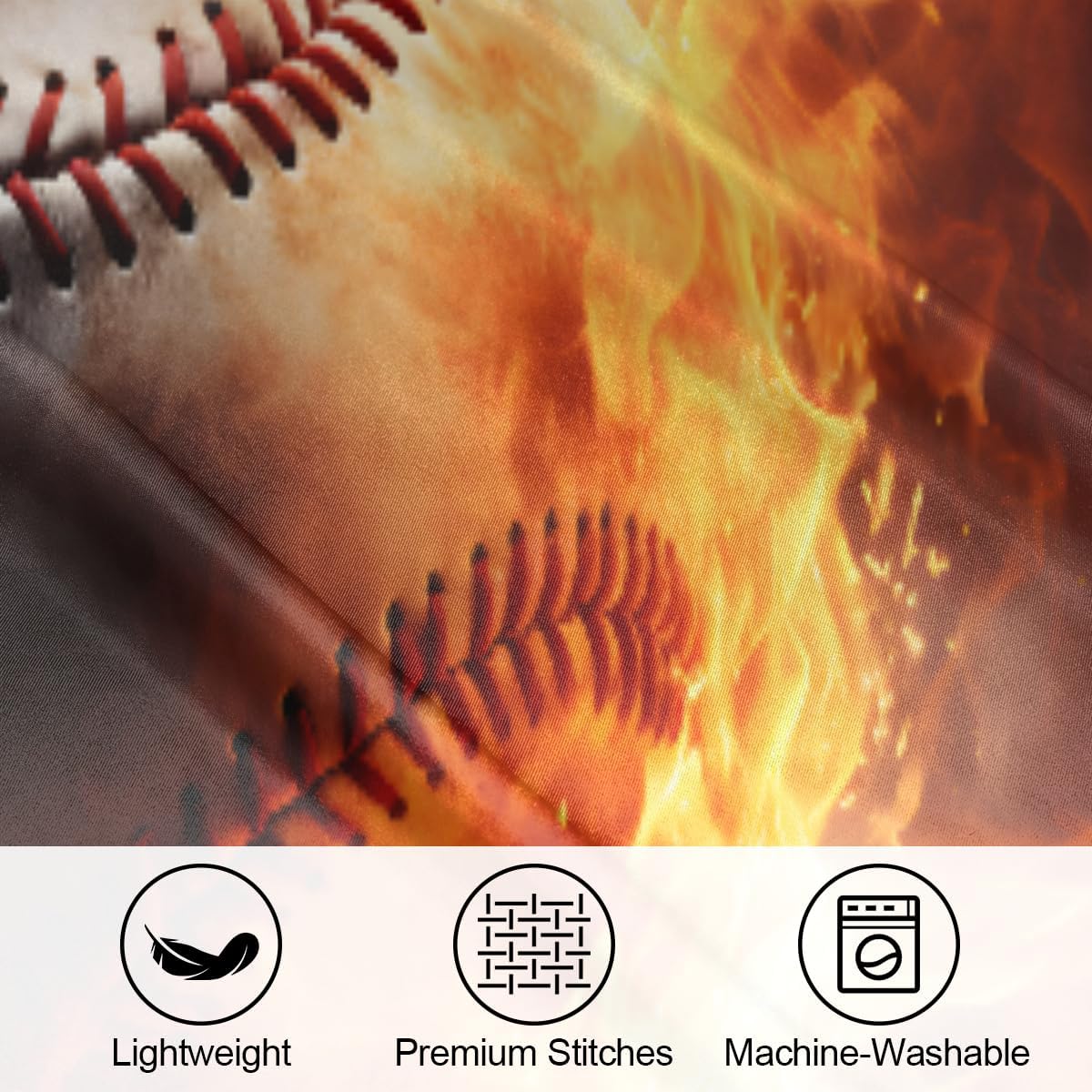 Fire Sports Baseball Satin Pillowcase for Hair and Skin Soft Silk Pillow Cases with Envelope Closure Cooling Pillow Case Slip 15.99…