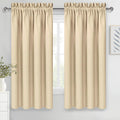 DWCN Blackout Curtains for Living Room Thermal Insulated, Energy Saving & Noise Reducing Bedroom Curtains, Beige, W 70x L 63 Inch, Set of…