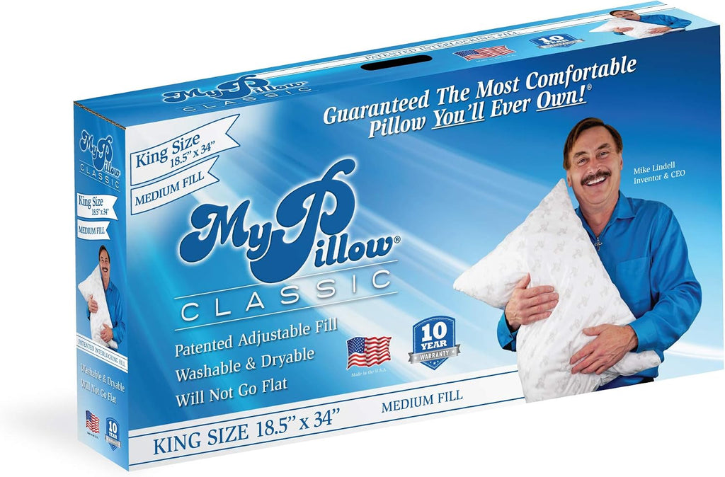 MyPillow Bedding Bed Pillows for Sleeping King Size, Perfect for Back, Stomach or Side Sleepers - My Pillow Classic Pillow [King, Medium] C…