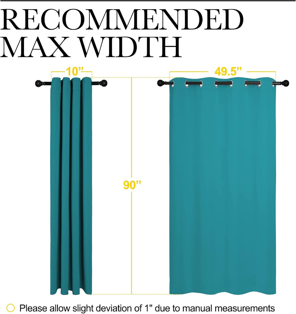 Nicetown Room Darkening Curtains 90 inch Length 2 Panels, Thermal Insulated Grommet Blackout Curtains for Modern Casual Elegant Bedroom Kid…
