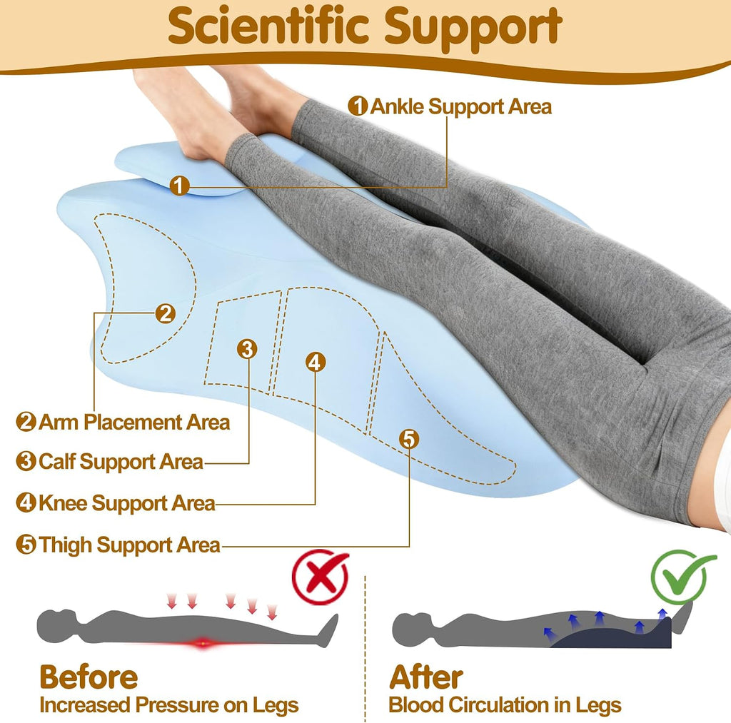 Myfamirea Memory Foam Ergonomic Wedge Pillow for Adults, Prone Pillow for Bed Sleeping, Reading, Memory Foam Ergonomic Cushion for Back Sup…