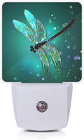 Dragonfly Night Light, Fantasy Green Dragonfly Plug-in Night Lights with Dusk-to-Dawn Sensor for Bedroom, Bathroom and Living Room Sleep…