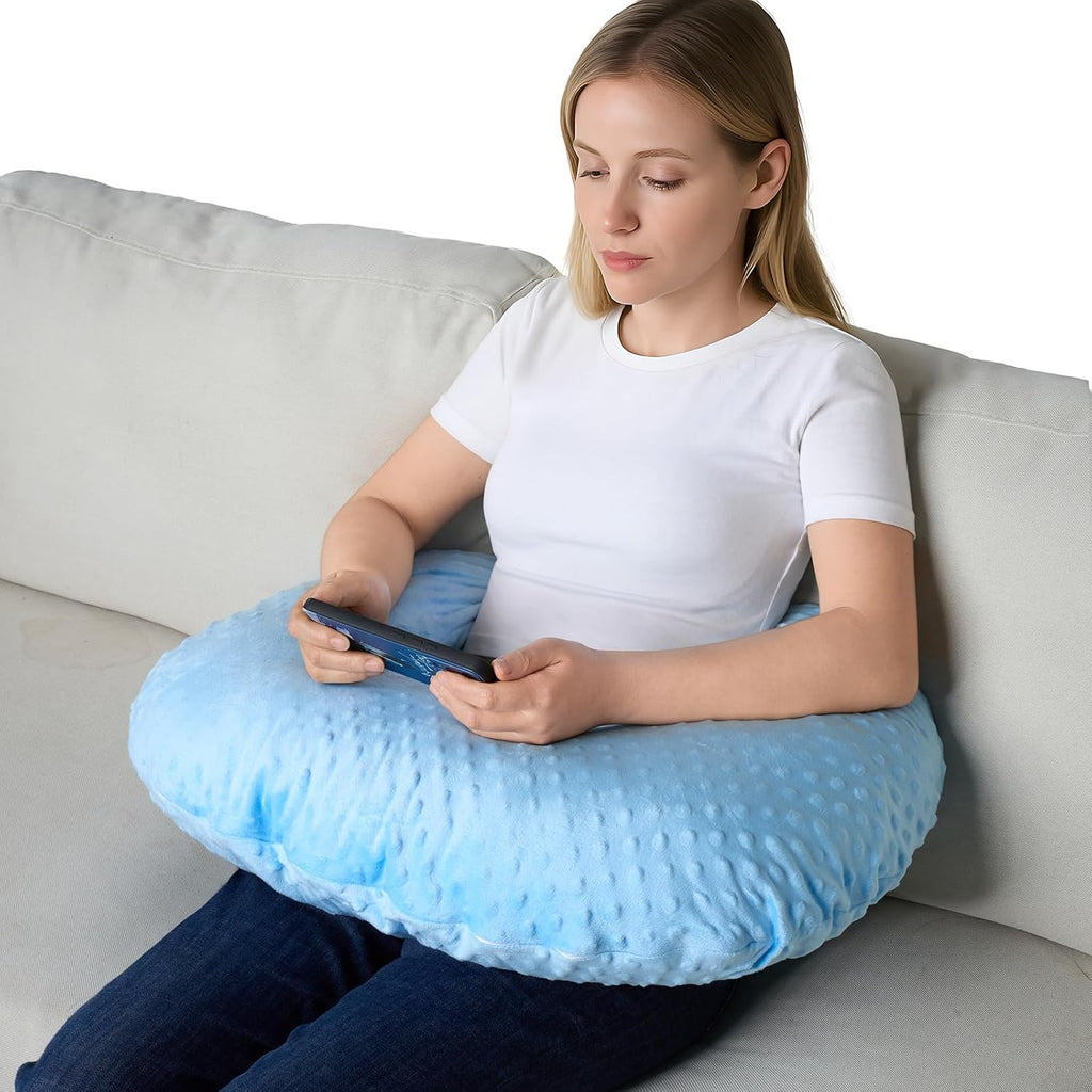 Reading Pillow for Gaming Reading Crochet, U Shaped Arm Support Pillow with Removable Cover Reducing Arching Neck for Adult Reading and…